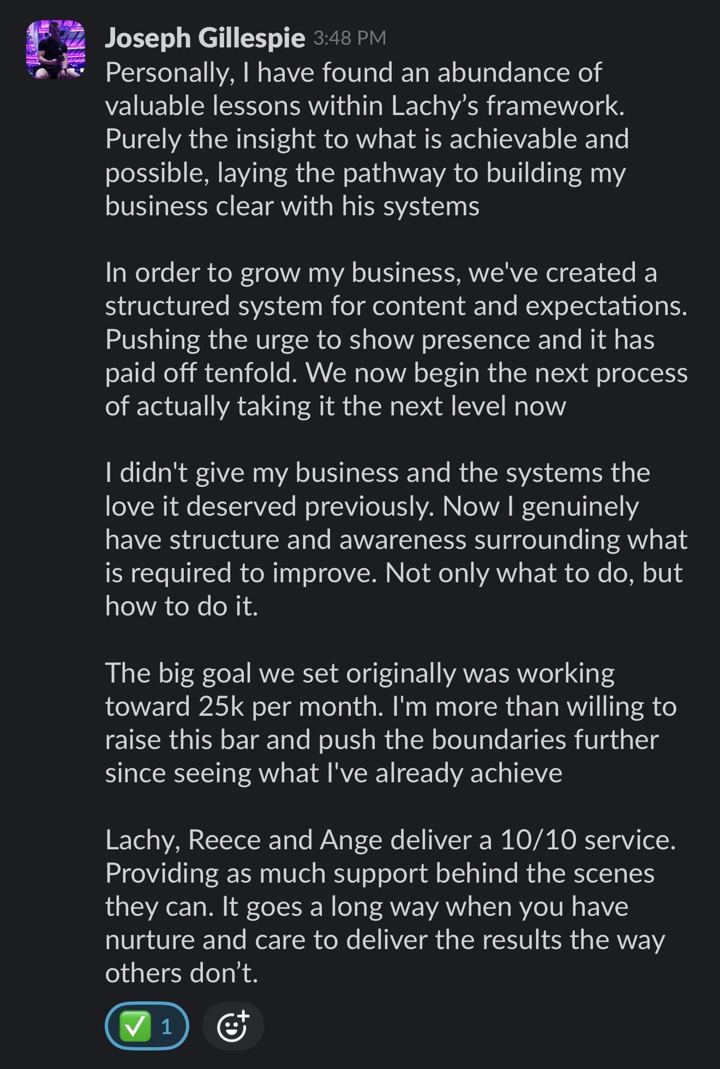 Joseph's message about the build